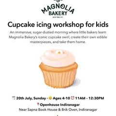 An announcement for our sold-out cupcake icing workshop with Magnolia Bakery. This exclusive event allowed little bakers to learn the iconic swirl and create their own edible masterpieces.
