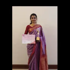 I was honored to receive the Social Woman Entrepreneur Award from the Federation of Karnataka Chamber of Commerce and Industry (FKCCI) for my work in the arts.