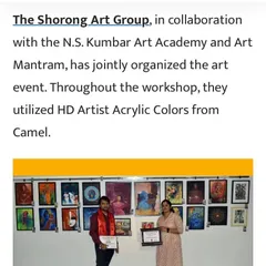 My goal is to provide real-world exposure. We take our students' talent to the global stage, participating in prestigious international exhibitions in places like Nepal, as highlighted in this press feature.