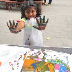 This is what pure, messy joy looks like. My workshops are a space to let go of perfection and just have fun with paint, no matter your age or experience level.