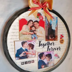 The same photo hoop with the lights off, showing the beautiful photo layout and details. It looks great day or night.