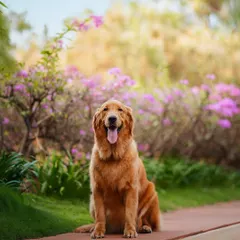Wishing you a new year as colorful and happy as this lovely pup! It was a pleasure clicking this golden retriever and his entire furry family of three dogs and two cats.