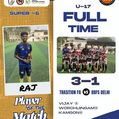 Another strong performance from the U-17s, securing a 3-1 victory. Raj's Player of the Match performance highlights the depth of talent in my squad.