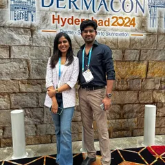 Networking with fellow dermatologists at Dermacon 2024. Collaborating and exchanging insights with peers is a vital part of professional growth and helps improve patient care.