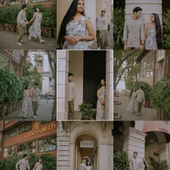 A collage telling the story of a day spent exploring the charming streets of Mumbai. These candid shots capture the couple's playful interactions and the city's vibrant atmosphere.