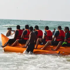 All aboard for a banana boat ride. It's moments of shared laughter and excitement like these that strengthen team bonds far more than any office activity.