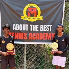 Our U/18 players Akshath and Hanush after winning the Doubles title at the CS7 U/18 tournament.