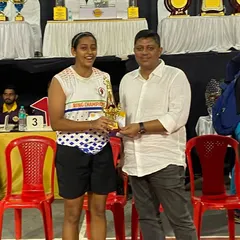 Here is Richa Ravi from our women's team receiving the Most Valuable Player award at the Nagpada Basketball Tournament. Her performance was outstanding throughout the finals.