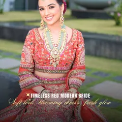 Are you a Timeless Red Modern Bride? This style is all about a soft look, blooming cheeks, and a fresh glow.