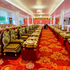I believe in offering a truly royal dining experience. Here is a glimpse of our Rajasthani Royal Gold Plate Thali setup, where every detail is arranged to make your guests feel like royalty.
