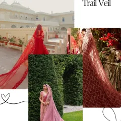 For a touch of drama and grandeur, a Trail Veil is unmatched. This style creates a stunning silhouette and makes for breathtaking photographs, as seen in these examples.