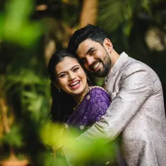We took these engagement photos for Sanika and Amol right in their society's backyard. It proves you don't need a fancy location to get amazing shots, just a couple with beaming smiles like these.