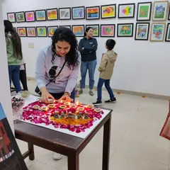 A special moment from our new studio's opening ceremony, with students and parents participating in the traditional lighting of diyas.