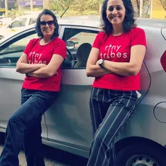 My partner Aman and I leaning against our car, ready for another day of classes. We are on a mission to find every parent in Navi Mumbai and show them the magic of play based learning.