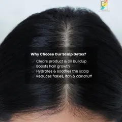 This is the goal: a clean, healthy, and well-balanced scalp. After a scalp detox treatment, the scalp is free from buildup, hydrated, and soothed. This allows your hair follicles to breathe and function optimally, leading to reduced flakes and stronger hair growth.