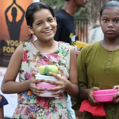 The smiles on the faces of these children are the true reward of our Annadan initiative. We serve wholesome, free meals to the underprivileged, spreading compassion through food.