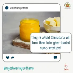 A common and funny fear we hear is that Snehapana (medicated ghee consumption) will lead to weight gain. In reality, it is a crucial step to lubricate the body from within and pull out fat-soluble toxins.