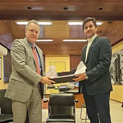 Global connections. Our CEO Raaghav Sood with the Brazilian Ambassador to India, a moment symbolizing our international vision for sports.