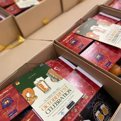 Oktoberfest invitation hampers sent out to influencers. We created these custom boxes filled with goodies to get them excited for the celebration.