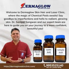 As a doctor, I only use professional-grade solutions like Glycolic, Lactic, and Salicylic Acid for my chemical peels. I select the right agent and concentration based on your skin's needs to ensure the treatment is both safe and effective.