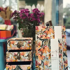 Introducing our 'Darjeeling Sway' collection, a soft burst of florals for your space. We designed this print in-house and handcrafted each piece, from desk organizers to keepsake boxes, using pure cotton. It’s a little piece of joy, made with love.