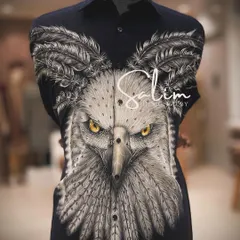 A custom shirt featuring a hyper-realistic hand-painted eagle. This is a prime example of wearable art, where the garment itself becomes a canvas for a powerful and detailed illustration.