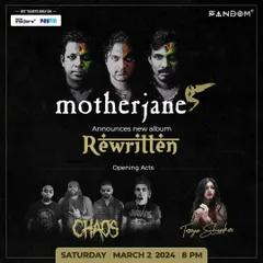 The official poster for a show where I opened for the legendary band Motherjane. It was an incredible honour to share the stage with a band I've listened to my whole life.