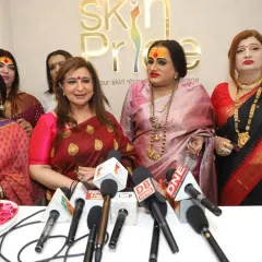 Addressing the media at our grand opening. We are passionate about sharing our mission to create a safe, judgment-free dermatology clinic for the LGBTQIA+ community.