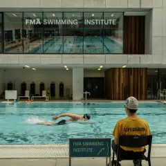 A view of our professional swimming facility in Mumbai. With certified lifeguards on duty and clean, well-maintained pools, we ensure a safe and optimal training environment for all our swimmers.