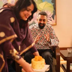 The joy of celebration is what we bake for. Here is our special Diwali Marigold cake, becoming the centerpiece of a family gathering. We love creating these edible memories for your most cherished moments.