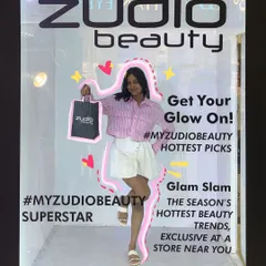 It was so cool to see myself in the Zudio Beauty magazine-style photo booth. This kind of interactive installation is a great example of the creative and fun atmosphere I love contributing to at brand events.