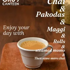 For me, it's always "Pehle chai, baaki baad mein!". I offer everything from classic Masala Chai to go with snacks like pakodas and Maggi, to comforting rolls and momos for any time of the day.