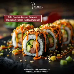 We love to innovate with our Ssamjang Fusion Sushi Rolls. This dish combines the bold, savory flavors of Korean ssamjang with the delicate art of sushi, offering a unique fusion appetizer that will surprise and delight your guests.