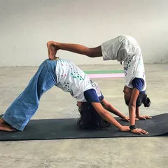 Another impressive acro yoga pose from our young athletes. This activity is a fun and effective way to develop core stability and balance.