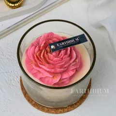 This vibrant pink peony is one of my favorites to make. The layers of petals create a beautiful effect as the candle burns.