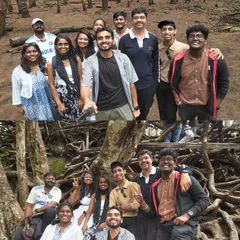A collage from our Kodaikanal trip, showing the group exploring the famous pine forests.