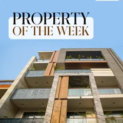 Our property of the week features a stunning modern facade with multiple balconies. The design incorporates wood, stone, and intricate metal railings for a textured and luxurious exterior.