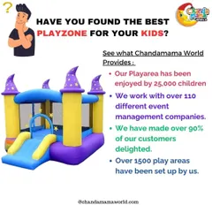 Have you found the best playzone for your kids? This graphic highlights my track record: I've delighted over 90% of my customers, set up over 1500 play areas, and brought joy to 25,000 children.
