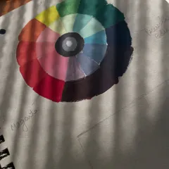 The finished color wheel from one of my practice sessions. This simple exercise represents my journey as a self-taught artist, from drawing mangoes with my mom to choosing this path full-time. It's a reminder of my 'becoming'.
