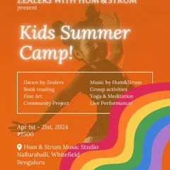 Announcing our Kids Summer Camp in collaboration with Hum & Strum! A fun-filled camp with dance, music, art, and more.