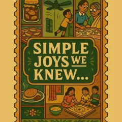 This stamp design captures the simple joys we knew as children: making food with grandma, playing games, and sharing meals. These are the moments that shaped our love for traditional food.