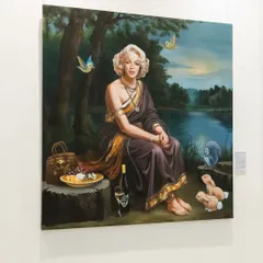 "Moonlight and Monroe" reframes Marilyn Monroe in a moment of quiet stillness, removed from spectacle. Draped in soft evening light, she exists somewhere between memory and myth.