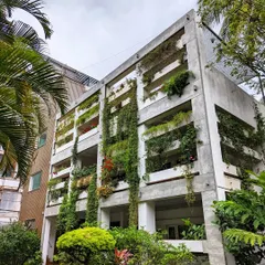 This home in Jayanagar, which we completed in 2018, showcases a living facade that has grown and matured over four years. The cascading plants have blended the building with the landscape, demonstrating our belief that a home should evolve and grow with time.