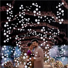 My snow bubble machine creates beautiful, floating bubbles that look like snowflakes, perfect for a romantic first dance or a festive party atmosphere. It's a unique visual effect that fills the space with gentle, photogenic orbs.