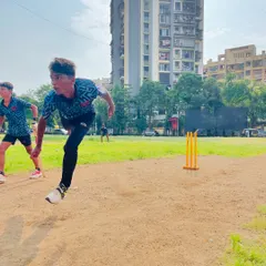 This is the moment of release for a young fast bowler. You can see the energy transferring from his jump into the action. Building this explosive power is what we train for.
