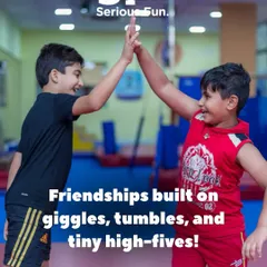 High-fives and happy faces are a big part of our day. We foster friendships and teamwork, teaching kids to cheer each other on as they learn and grow together.