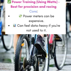 The cons of power training are mainly the cost of power meters and the fact that the data can feel overwhelming if you're not used to it. I help my clients simplify and understand this data.