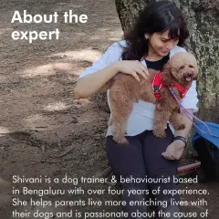 Meet Shivani, a Bangalore-based dog trainer who leads many of our in-person workshops. She is passionate about helping parents and their dogs live more enriching lives together, with a special focus on community dogs.