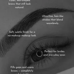 My goal is to create fuller, well-shaped brows that blend in seamlessly. The result is a subtle enhancement that looks completely undetectable, perfect for any occasion.
