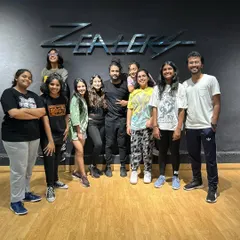 A group photo after a successful Urban Hip-Hop workshop with Sam and Sheethal. It's a great memory of a day filled with learning and fun.